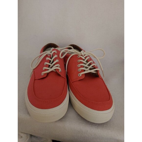 New Men Polo Ralph Lauren Vance Side Lace Red Canvas Boat Shoes Size 10.5 D main image 6